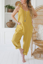 Damen lässiger Jumpsuit mit verstellbaren Trägern und praktischen Taschen R&B