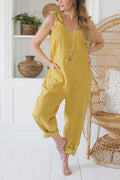 Damen lässiger Jumpsuit mit verstellbaren Trägern und praktischen Taschen R&B