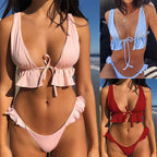 Damen Volant-Bikini-Set mit tiefem Ausschnitt R&B