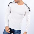 Herren körperbetontes Langarmshirt mit strukturiertem Design R&B