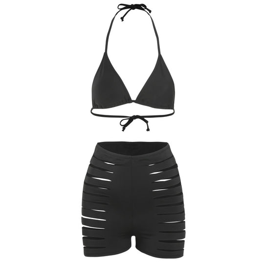 Damen Bikini-Set mit sexy Cut-Out und hoch geschnittenen Shorts R&B