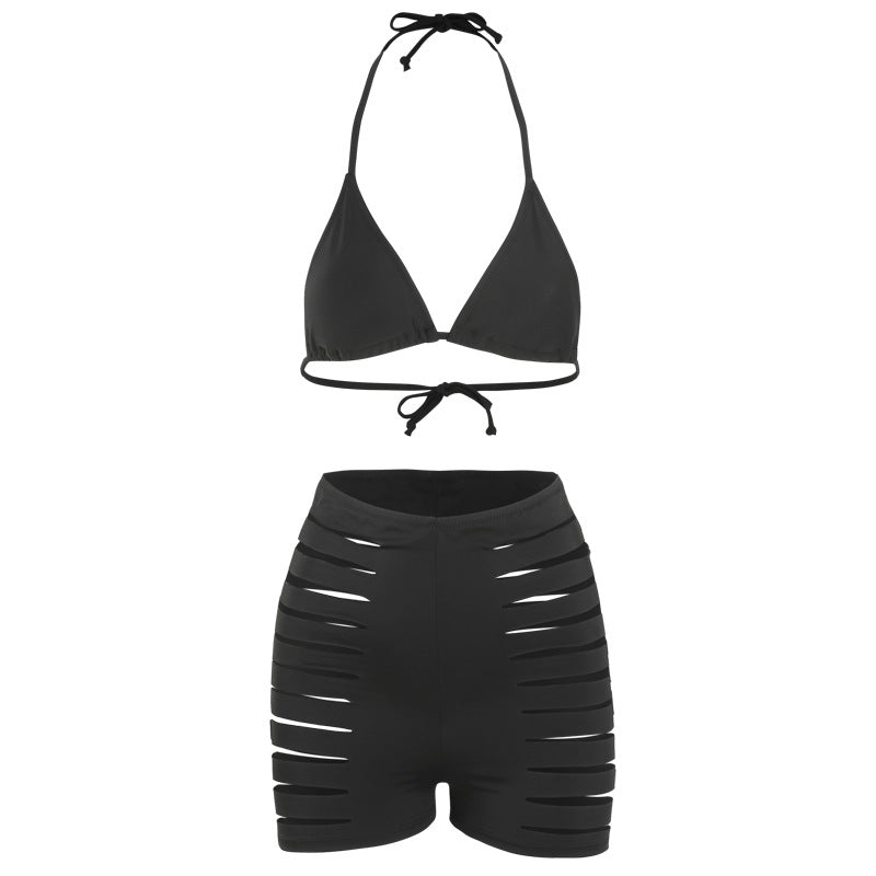 Damen Bikini-Set mit sexy Cut-Out und hoch geschnittenen Shorts R&B
