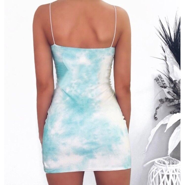 Damen figurbetontes Minikleid im lässigen Tie-Dye-Design R&B