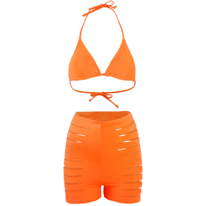 Damen Bikini-Set mit sexy Cut-Out und hoch geschnittenen Shorts R&B