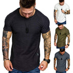 Herren modisches Rundhalsshirt mit strukturierter Schulterpartie