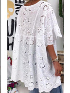 Damen Luftige Bluse im romantischen Broderie-Stil R&B