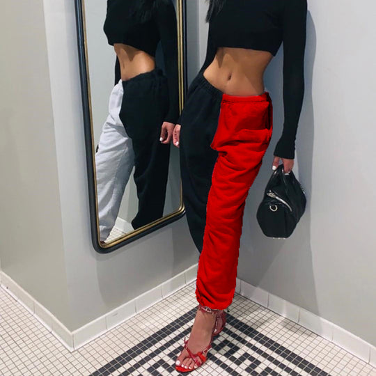 Damen Modische Jogginghose mit asymmetrischem Design und elastischem Bund R&B
