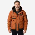 R&B | Herren Outdoor-Jacke gepolstert mit abnehmbarer Kapuze