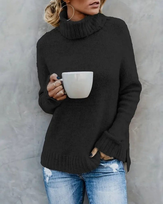 R&B | Schlitz-Ärmel Turlteneck-Pullover