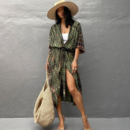 R&B | Glamouröse Sonnenschutz Resort Strandkleid Cover Up