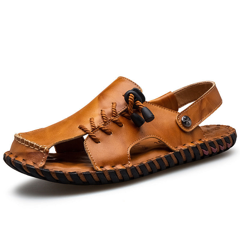 Herren Luftige Leder Sandalen mit praktischer Schnürung R&B