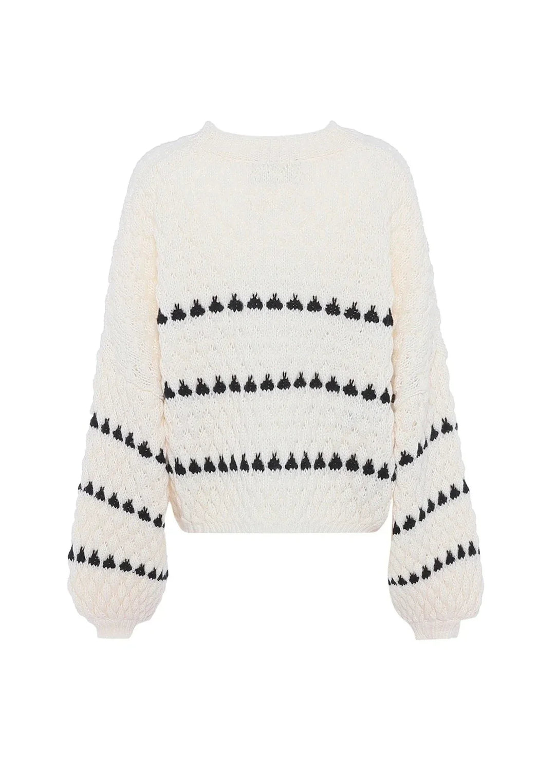 R&B | Kräftiger Strickpullover Kontrastierendes Design Warm und Zeitgemäß