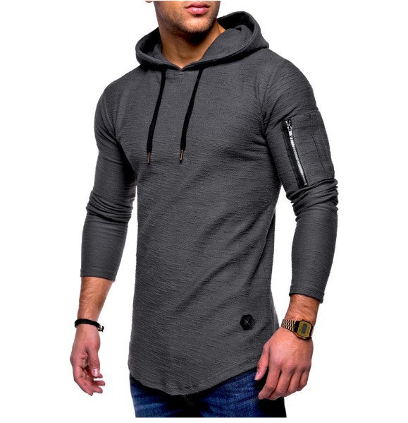 Herren langer Kapuzenpulli mit einzigartiger Struktur R&B