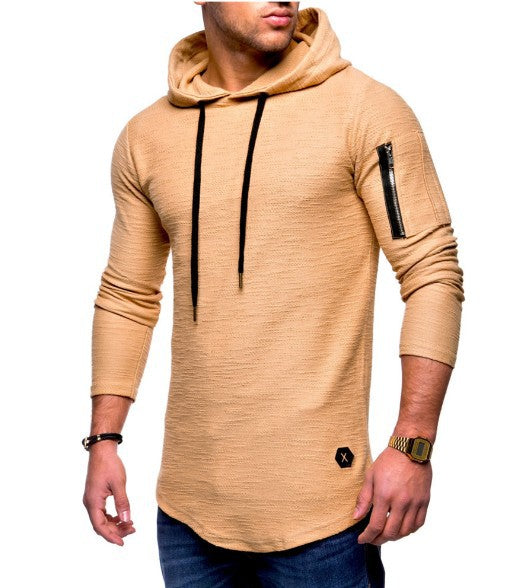 Herren langer Kapuzenpulli mit einzigartiger Struktur R&B