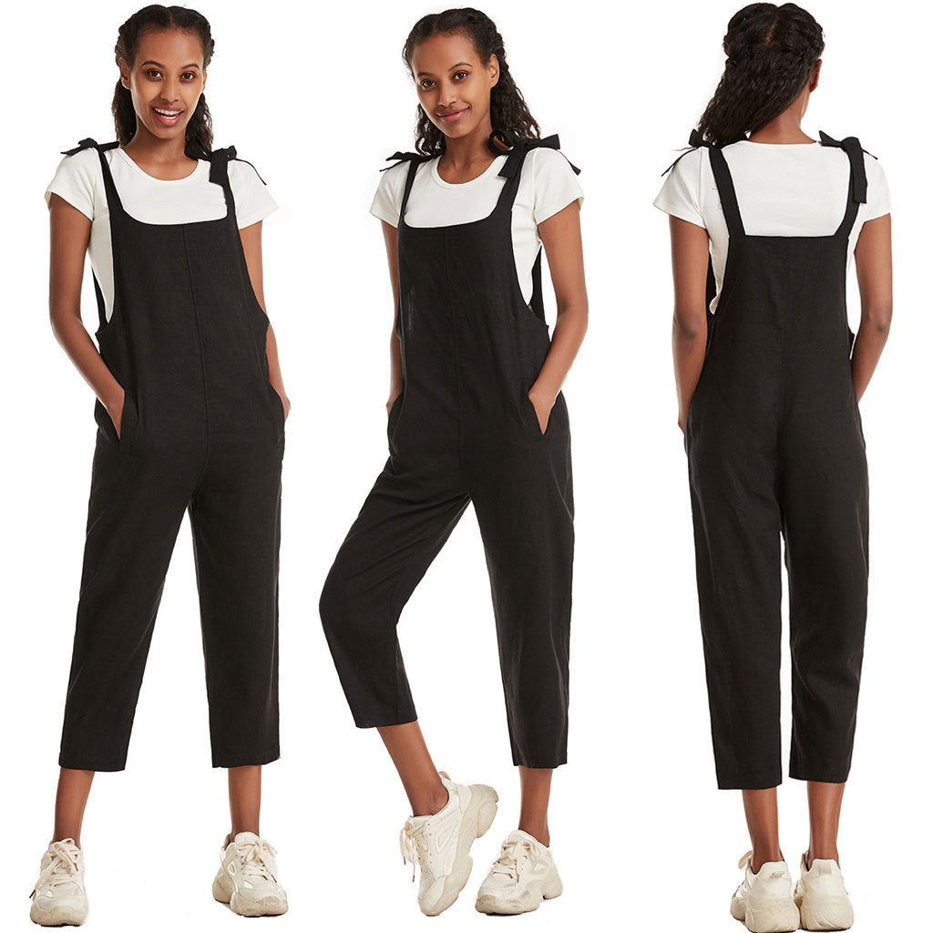 Damen Modischer Overall mit praktischen Seitentaschen und verstellbaren Trägern R&B