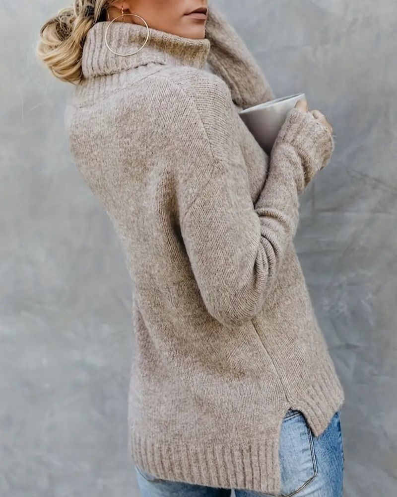 R&B | Schlitz-Ärmel Turlteneck-Pullover