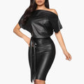 Schulterfreies Kleid aus Kunstmaterial