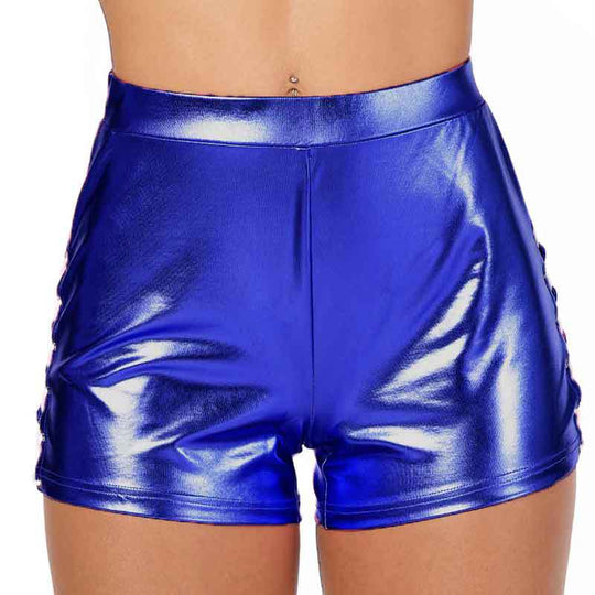 Damen Glänzende High-Waist Shorts R&B