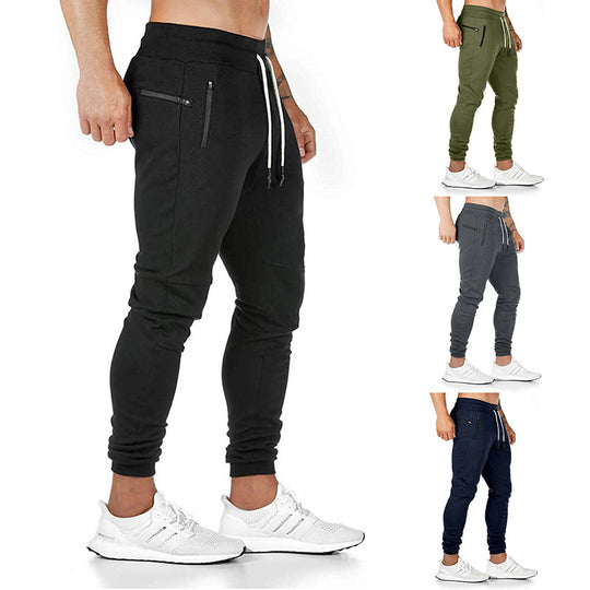 Herren Sportliche Jogginghose mit praktischen Reißverschlusstaschen und elastischem Bund R&B