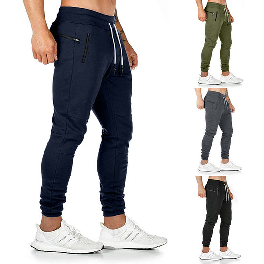 Herren Sportliche Jogginghose mit praktischen Reißverschlusstaschen und elastischem Bund R&B