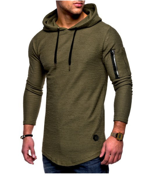 Herren langer Kapuzenpulli mit einzigartiger Struktur R&B