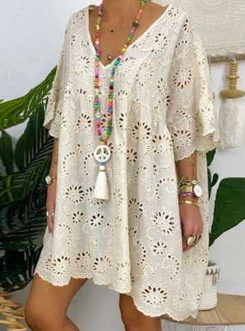 Damen Luftige Bluse im romantischen Broderie-Stil R&B