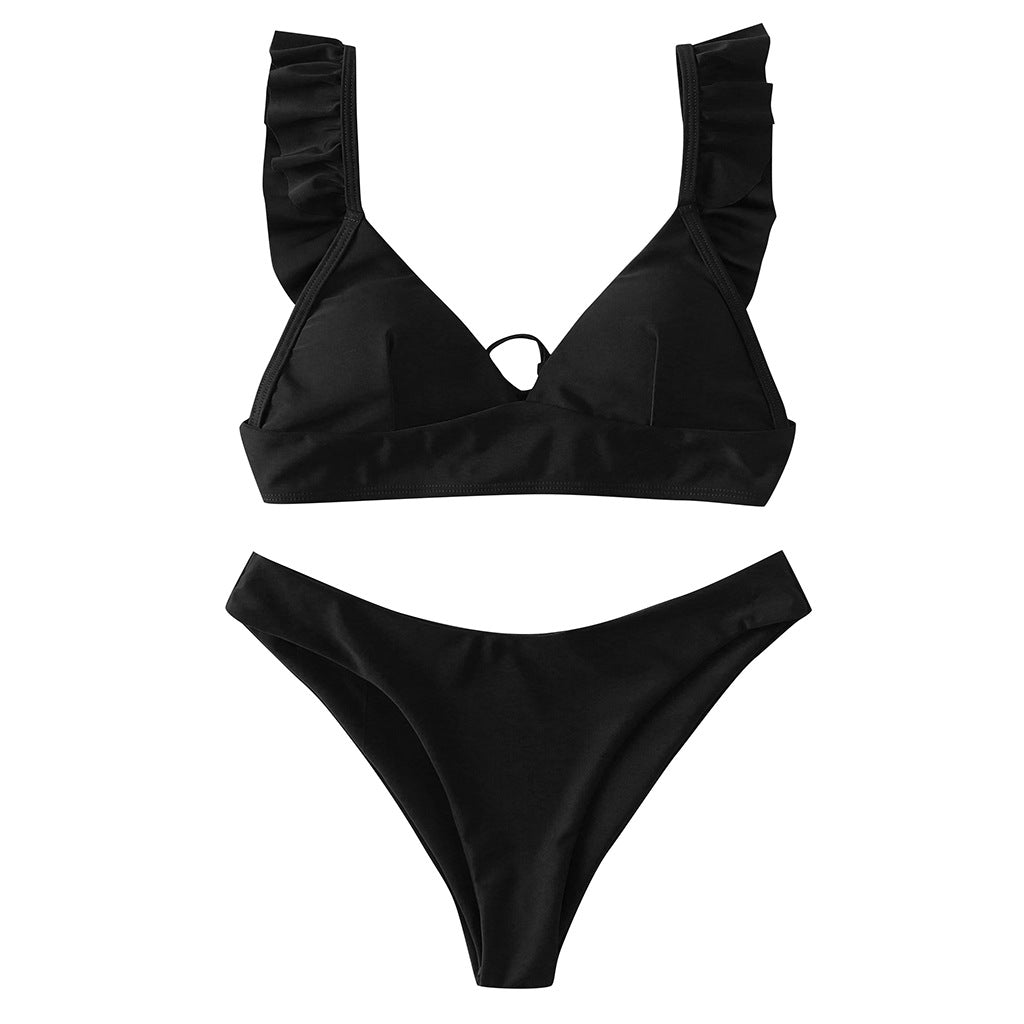Damen Triangel-Bikini mit verstellbaren Trägern und auffälligem Galaxie-Design R&B