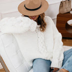 Damen Grober Strickpullover mit Zopfmuster R&B