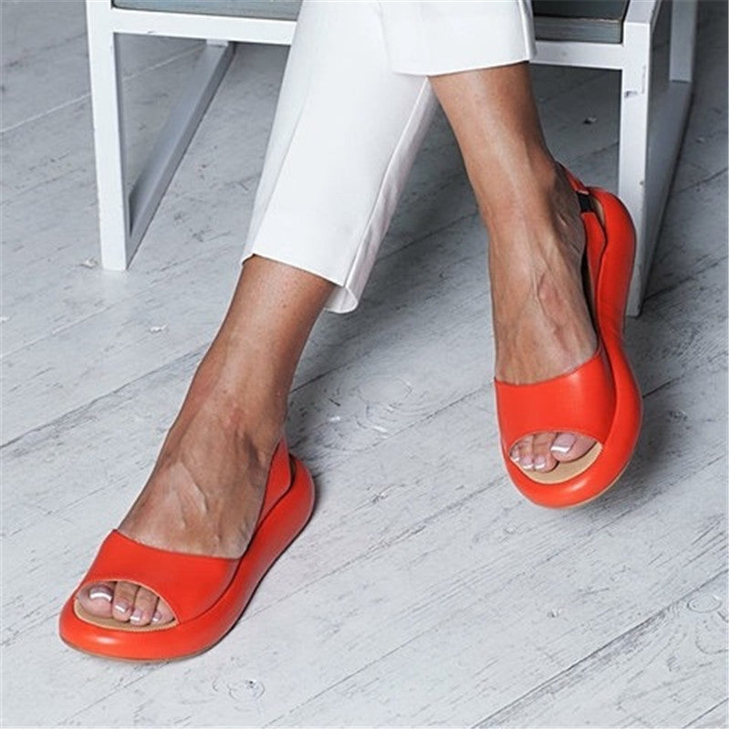 Damen Offene Zehen-Pantoletten aus elastischem Obermaterial mit rutschfester Sohle R&B
