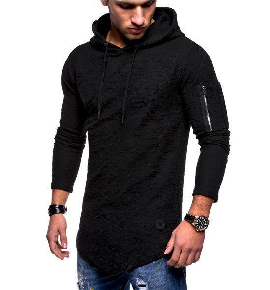 Herren langer Kapuzenpulli mit einzigartiger Struktur