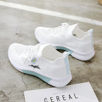 Damen atmungsaktive Freizeitsneaker mit eingearbeitetem Blumenmotiv und rutschfester Sohle R&B