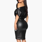 Schulterfreies Kleid aus Kunstmaterial