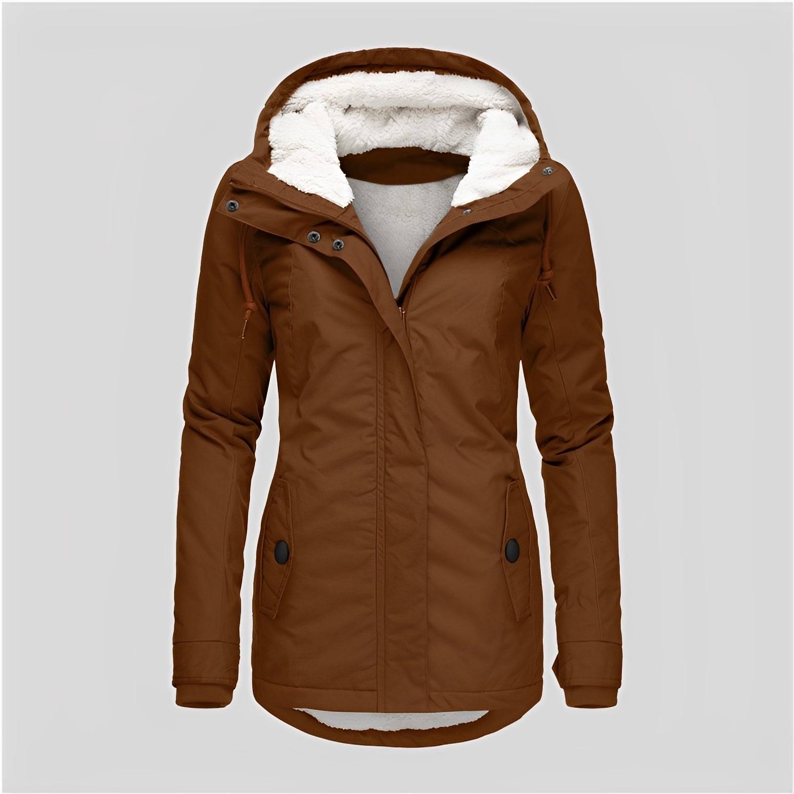 R&B | Warmer Plissierte Jacke mit Kapuze für Frauen