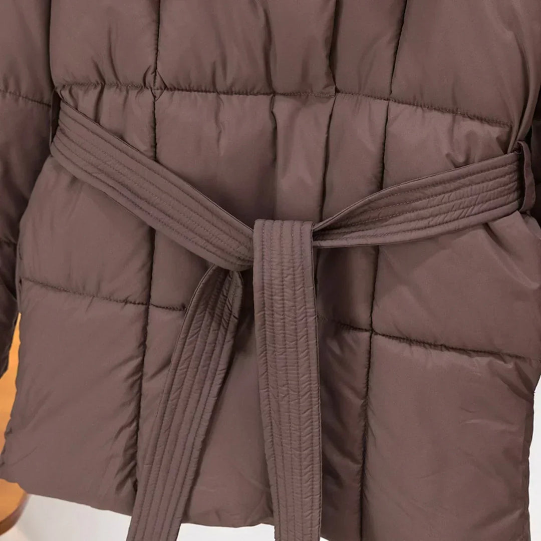 R&B | Warme Pufferjacke mit Gürtel Leicht und Stilvoll Perfekt für Kalte Tage