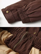 R&B | Casual Bomberjacke Cord Kragen Reißverschluss Oberbekleidung