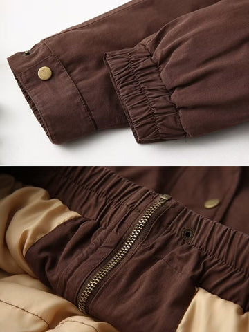 R&B | Casual Bomberjacke Cord Kragen Reißverschluss Oberbekleidung