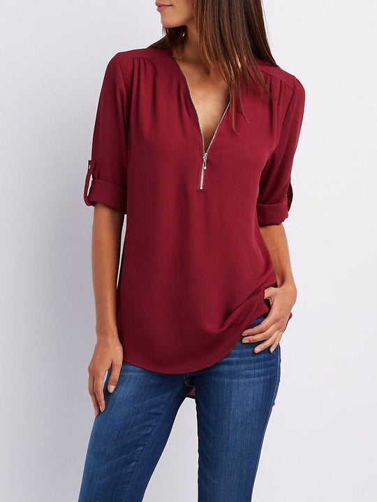 R&B | Langärmelige Lockere Bluse
