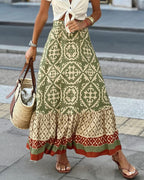 R&B | Boho Lange Rock mit Print