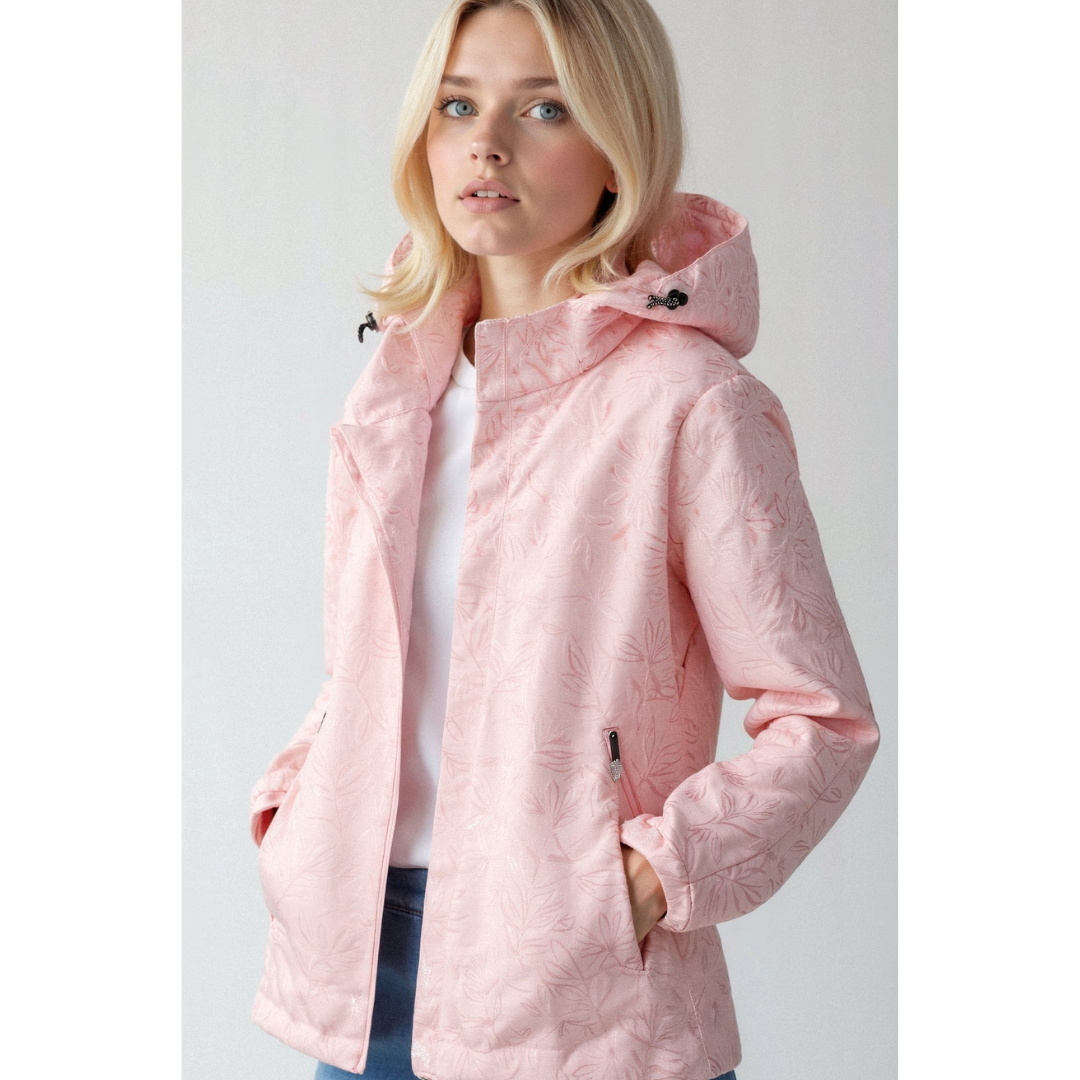 R&B | Gedruckt Reißverschluss Winter Jacke - Kapuze
