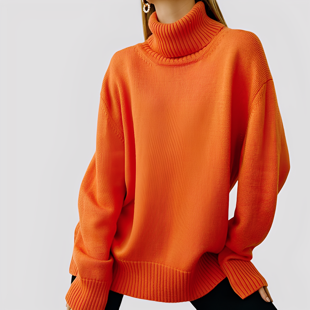 R&B | Einfacher, Übergroßer Rollkragenpullover für Damen