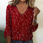 R&B Vintage Elegante Bedruckte Bluse