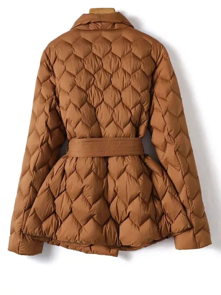 R&B | Damen Gürtel-Mittel-Länge Pufferjacke