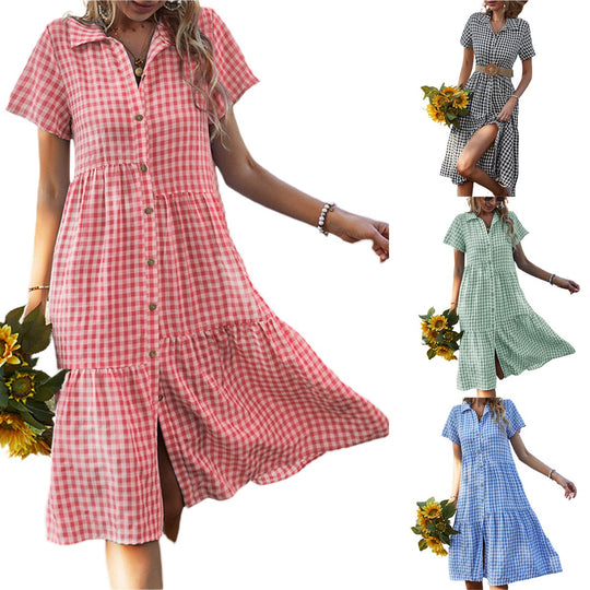 R&B | Hemdkragen kariertes Kleid