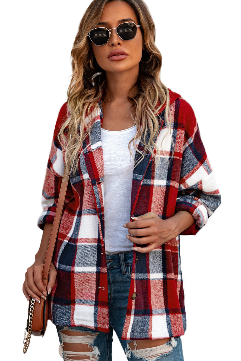 R&B | Gitter Oversized Jacke mit Kapuze Lässiger Komfort Warm und Trendy