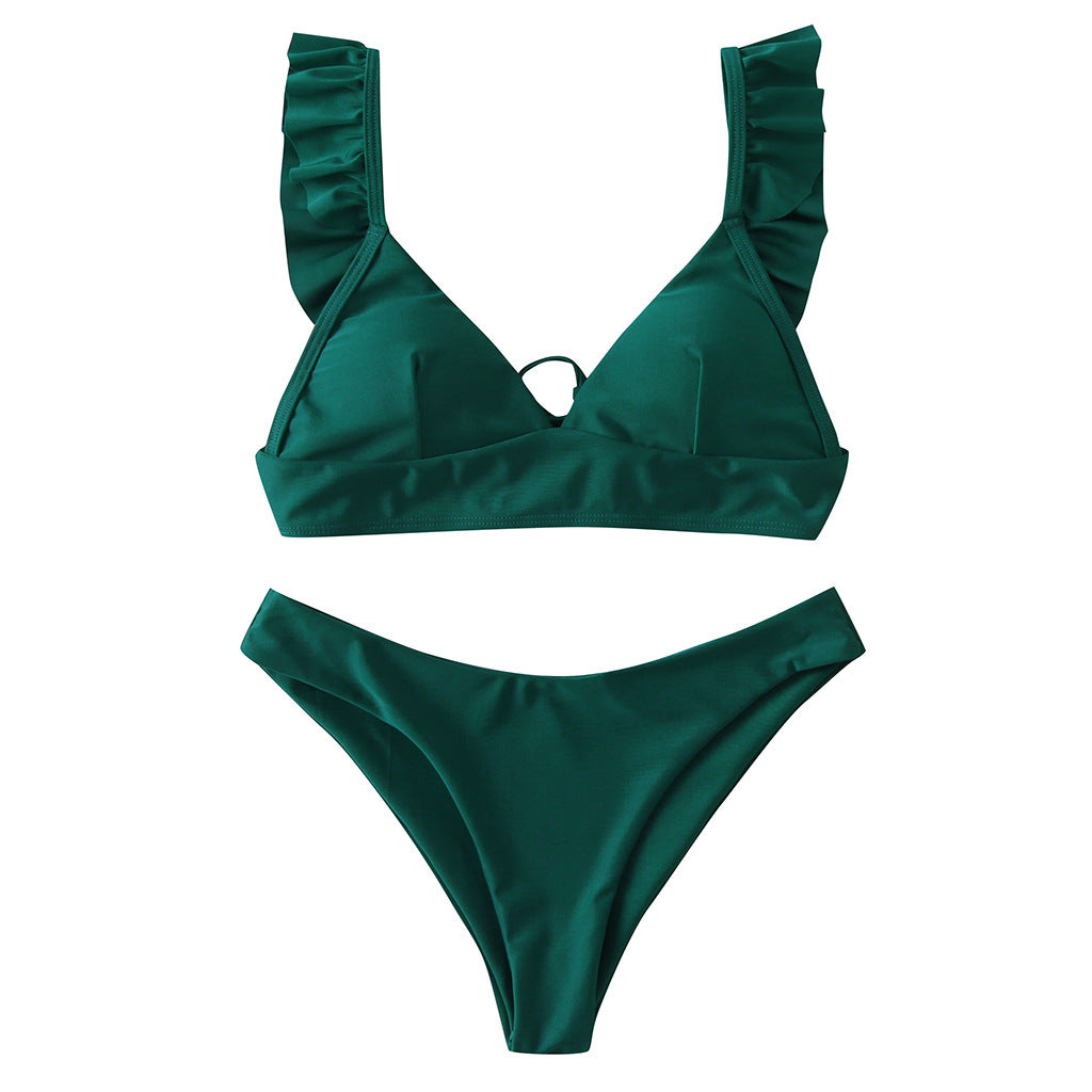 Damen Triangel-Bikini mit verstellbaren Trägern und auffälligem Galaxie-Design R&B