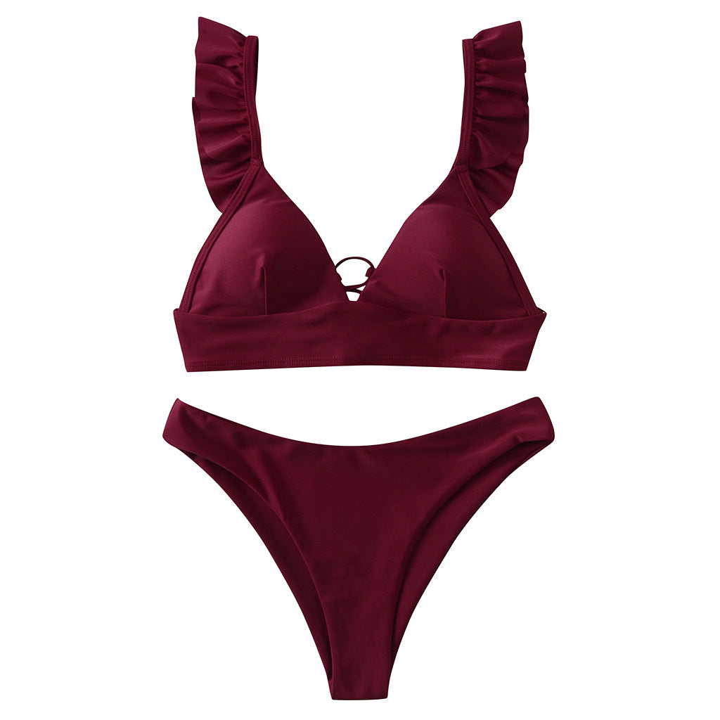 Damen Triangel-Bikini mit verstellbaren Trägern und auffälligem Galaxie-Design R&B