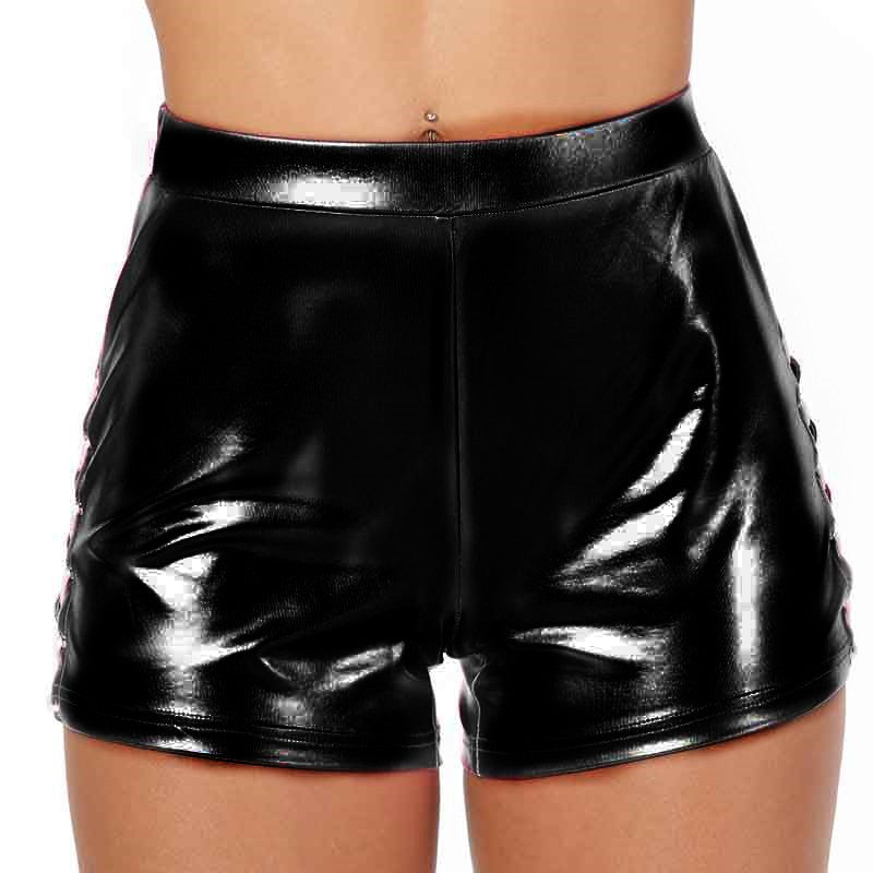 Damen Glänzende High-Waist Shorts R&B