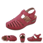 Ausgeschnittene Leder-Sandalen mit Knöchelriemen R&B R&B