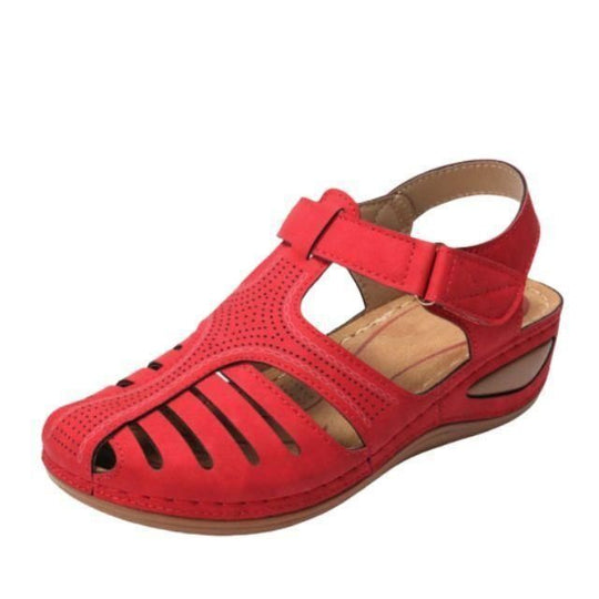 Ausgeschnittene Leder-Sandalen mit Knöchelriemen R&B R&B