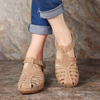Ausgeschnittene Leder-Sandalen mit Knöchelriemen R&B R&B